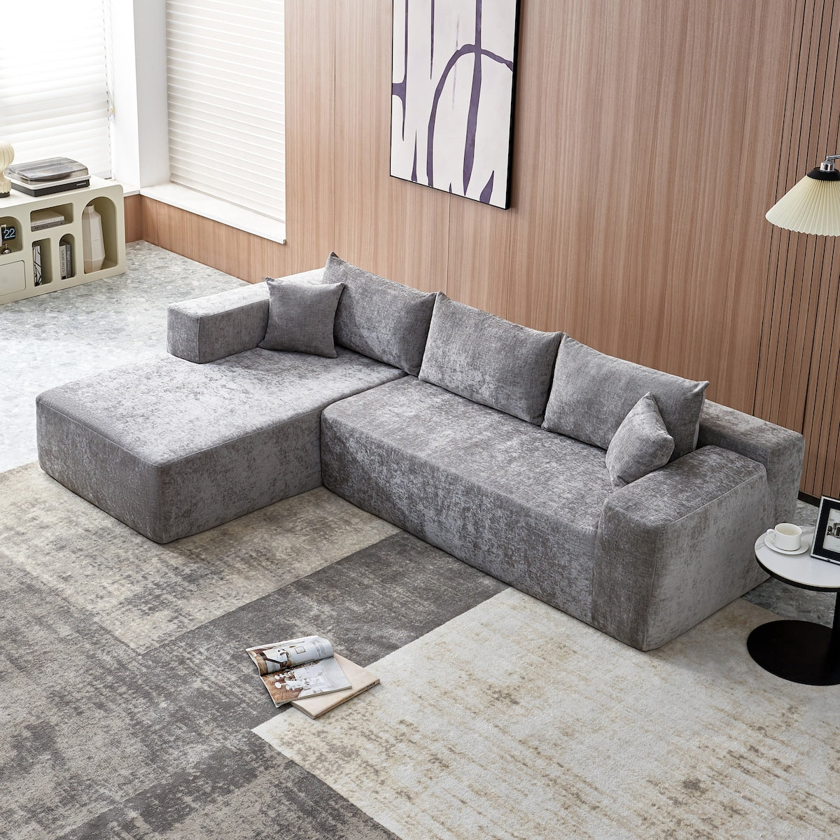 Modern Minimalist Style Couch, Upholstered Sleeper Sofa for Living Room, Bedroom, Salon