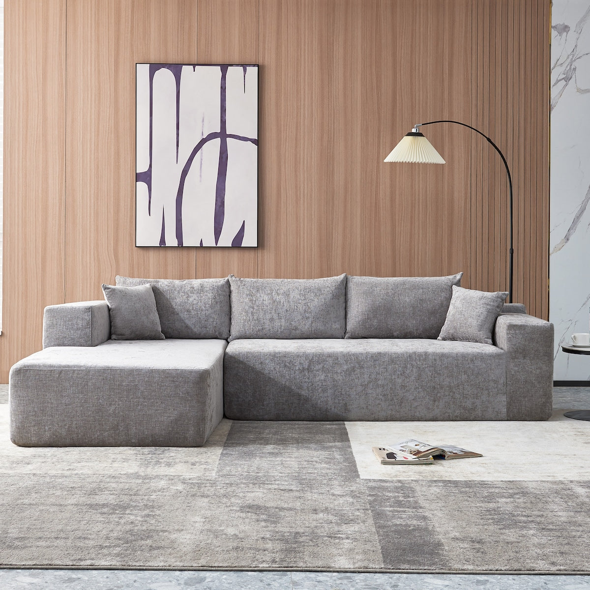 Modern Minimalist Style Couch, Upholstered Sleeper Sofa for Living Room, Bedroom, Salon