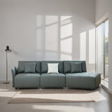 Modern Modular Real Leather Sectional Sofa Couch Button Tufted Seat Cushion for Living room, Apartment & Office, Beige
