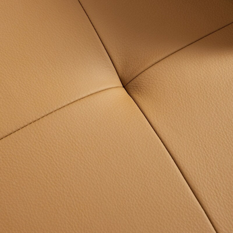 Modern Modular Real Leather Sectional Sofa Couch Button Tufted Seat Cushion for Living room, Apartment & Office, Beige