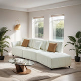 Modern Modular Real Leather Sectional Sofa Couch Button Tufted Seat Cushion for Living room, Apartment & Office, Beige