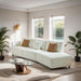 Modern Modular Real Leather Sectional Sofa Couch Button Tufted Seat Cushion for Living room, Apartment & Office, Beige