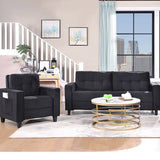 Modern Modular Velvet Fabric Sectional Sofa, Couch Furniture Upholstered Armchair & 3 Seat Sofa for Home or Office (1+3 Seat)