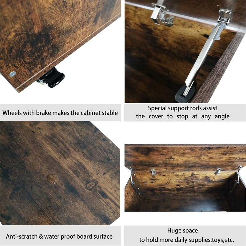 Modern Movable Storage Trunk with Safety Hinge