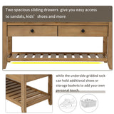 Modern Multipurpose Entryway Storage Bench With Upholstered Seat and Drawers
