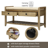 Modern Multipurpose Entryway Storage Bench With Upholstered Seat and Drawers