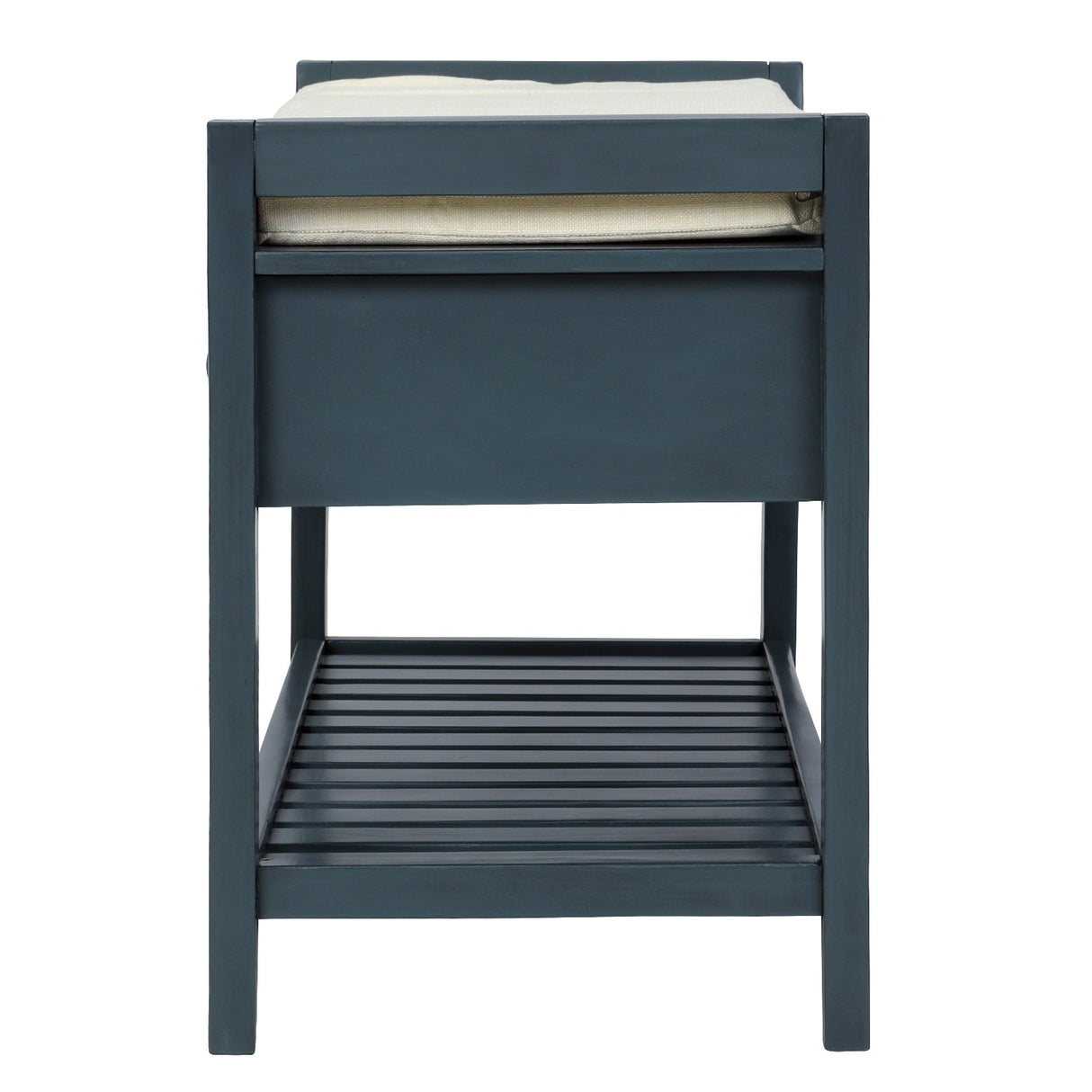 Modern Multipurpose Entryway Storage Bench With Upholstered Seat and Drawers