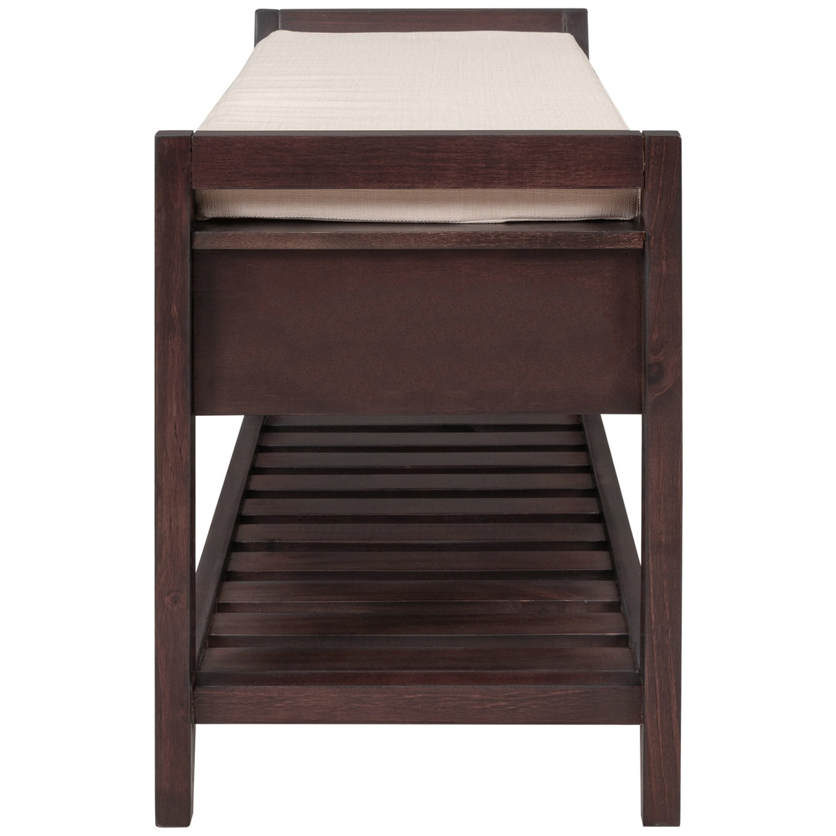 Modern Multipurpose Entryway Storage Bench With Upholstered Seat and Drawers