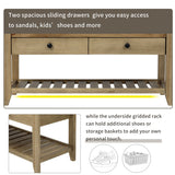 Modern Multipurpose Entryway Storage Bench With Upholstered Seat and Drawers