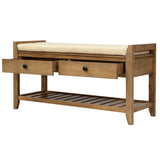 Modern Multipurpose Entryway Storage Bench With Upholstered Seat and Drawers