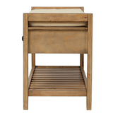 Modern Multipurpose Entryway Storage Bench With Upholstered Seat and Drawers