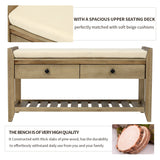 Modern Multipurpose Entryway Storage Bench With Upholstered Seat and Drawers