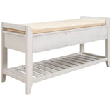 Modern Multipurpose Entryway Storage Bench With Upholstered Seat and Drawers