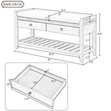 Modern Multipurpose Entryway Storage Bench With Upholstered Seat and Drawers