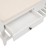 Modern Multipurpose Entryway Storage Bench With Upholstered Seat and Drawers