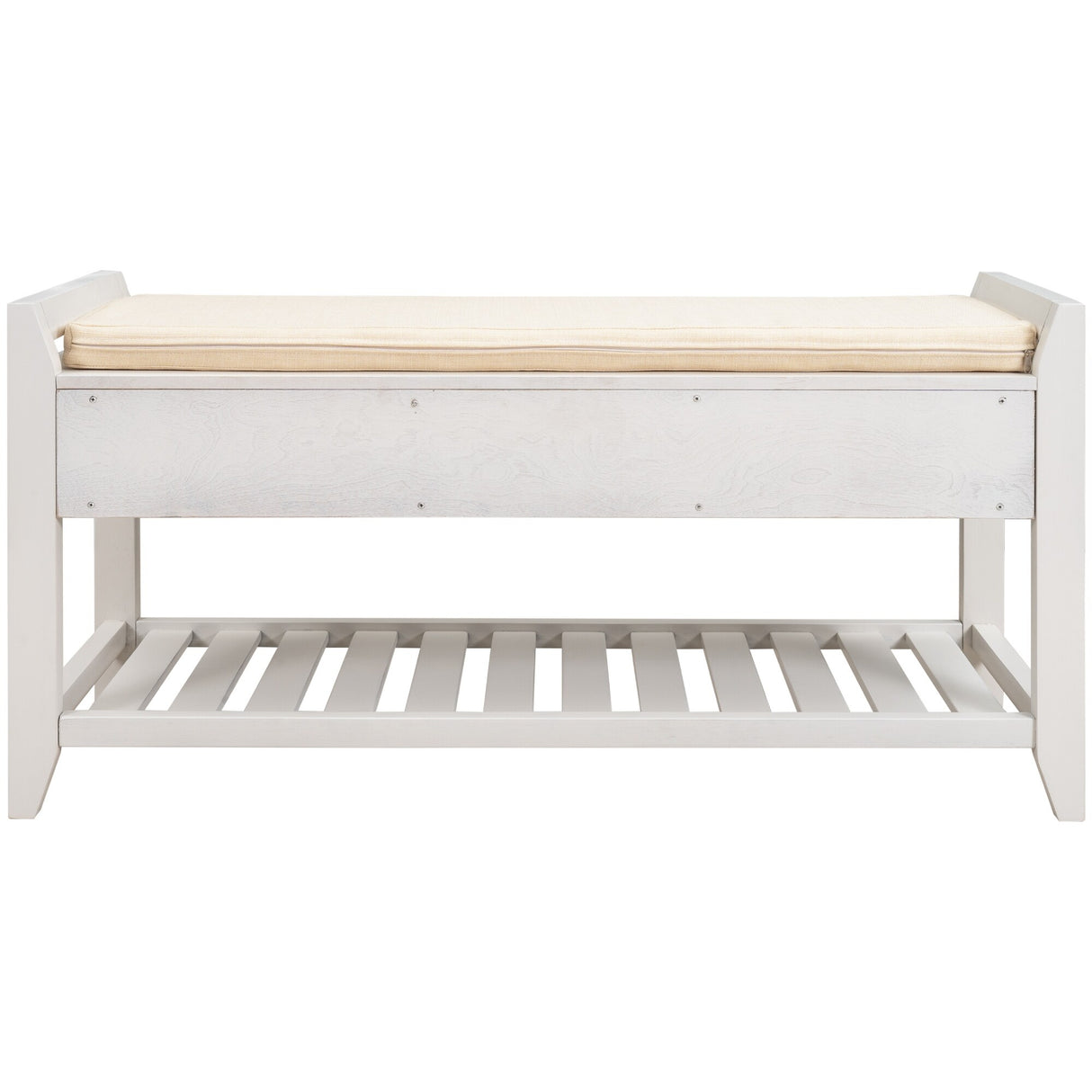 Modern Multipurpose Entryway Storage Bench With Upholstered Seat and Drawers