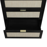Modern Natural Rattan Shoe Rack Storage Cabinet for Entryway