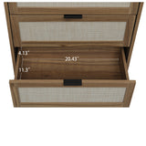 Modern Natural Rattan Shoe Rack Storage Cabinet for Entryway