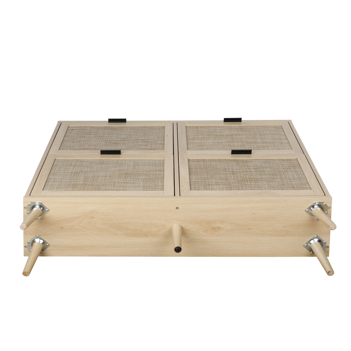 Modern Natural Rattan Shoe Rack Storage Cabinet for Entryway