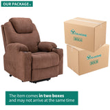 Modern Off White Reclining Chair Faux Leather/Fabric Massage
