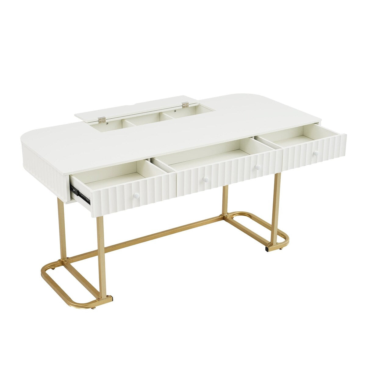 Modern Office Desk with Power Socket and 3 Drawers