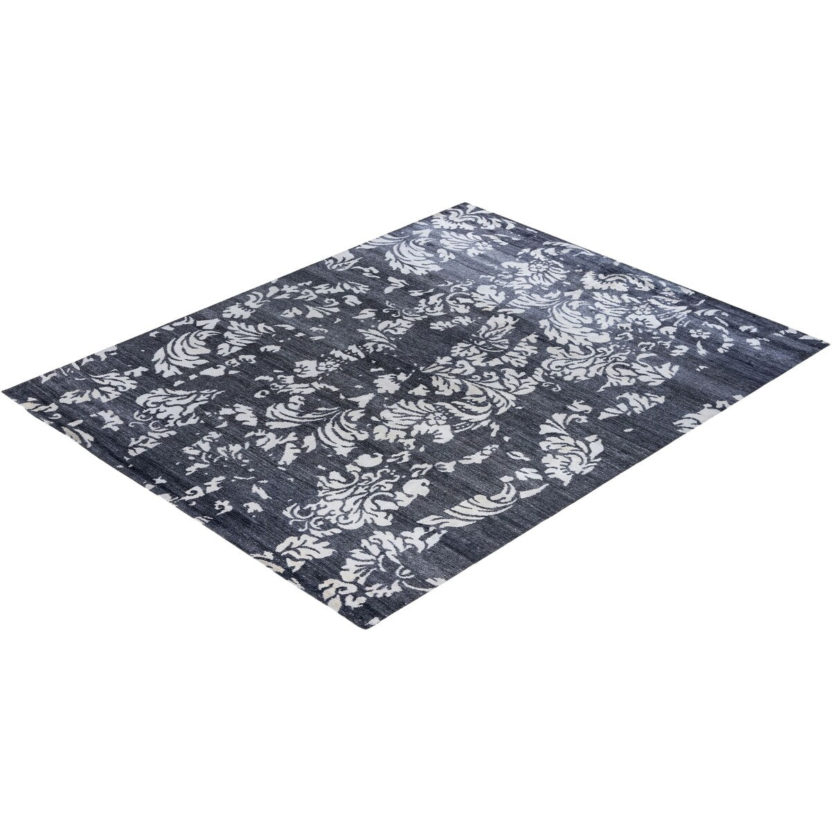 Modern One-of-a-Kind Hand-Knotted Area Rug - Black, 8' 2" x 10' 1" - 8' 2" x 10' 1"