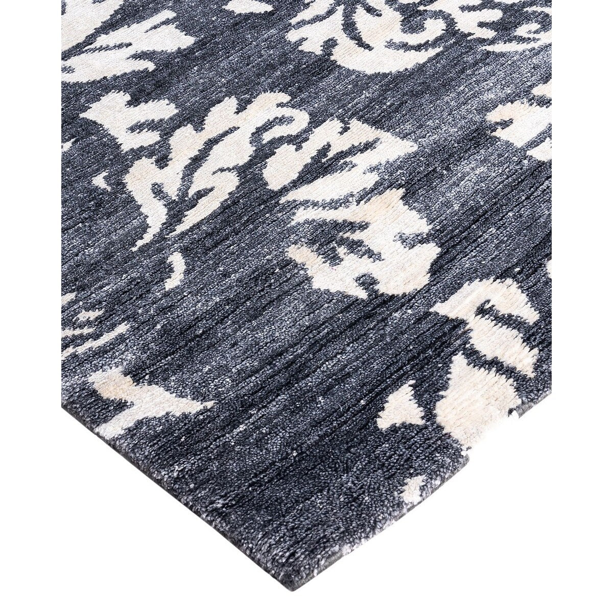 Modern One-of-a-Kind Hand-Knotted Area Rug - Black, 8' 2" x 10' 1" - 8' 2" x 10' 1"