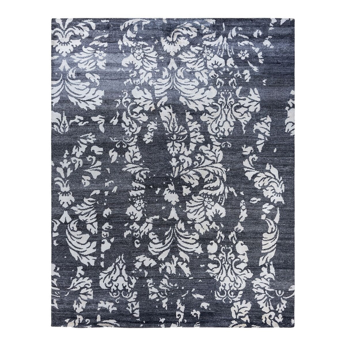 Modern One-of-a-Kind Hand-Knotted Area Rug - Black, 8' 2" x 10' 1" - 8' 2" x 10' 1"