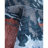 Modern One-of-a-Kind Hand-Knotted Area Rug - Gray, 8' 1" x 10' 2" - 8' 1" x 10' 2"