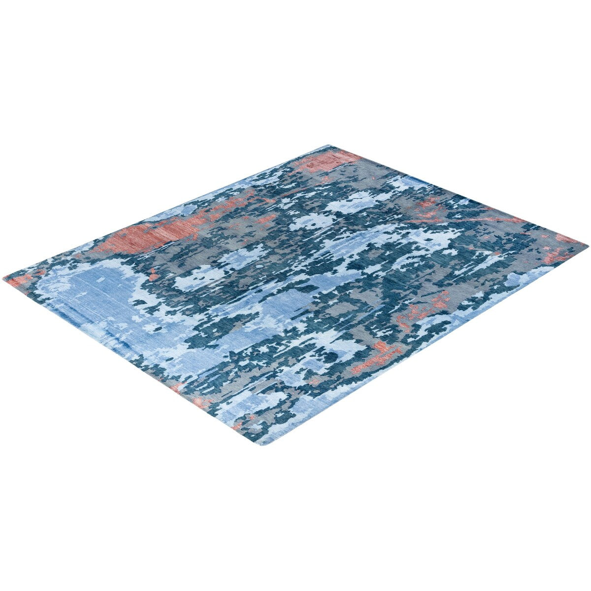 Modern One-of-a-Kind Hand-Knotted Area Rug - Gray, 8' 1" x 10' 2" - 8' 1" x 10' 2"