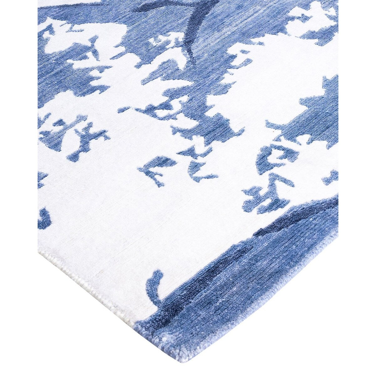 Modern One-of-a-Kind Hand-Knotted Area Rug - Ivory, 8' 1" x 10' 1" - 8' 1" x 10' 1"