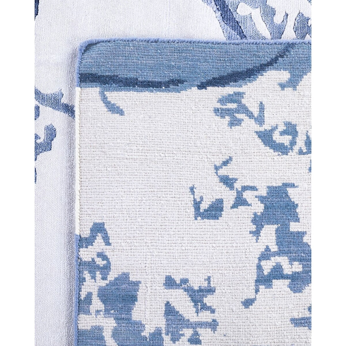 Modern One-of-a-Kind Hand-Knotted Area Rug - Ivory, 8' 1" x 10' 1" - 8' 1" x 10' 1"