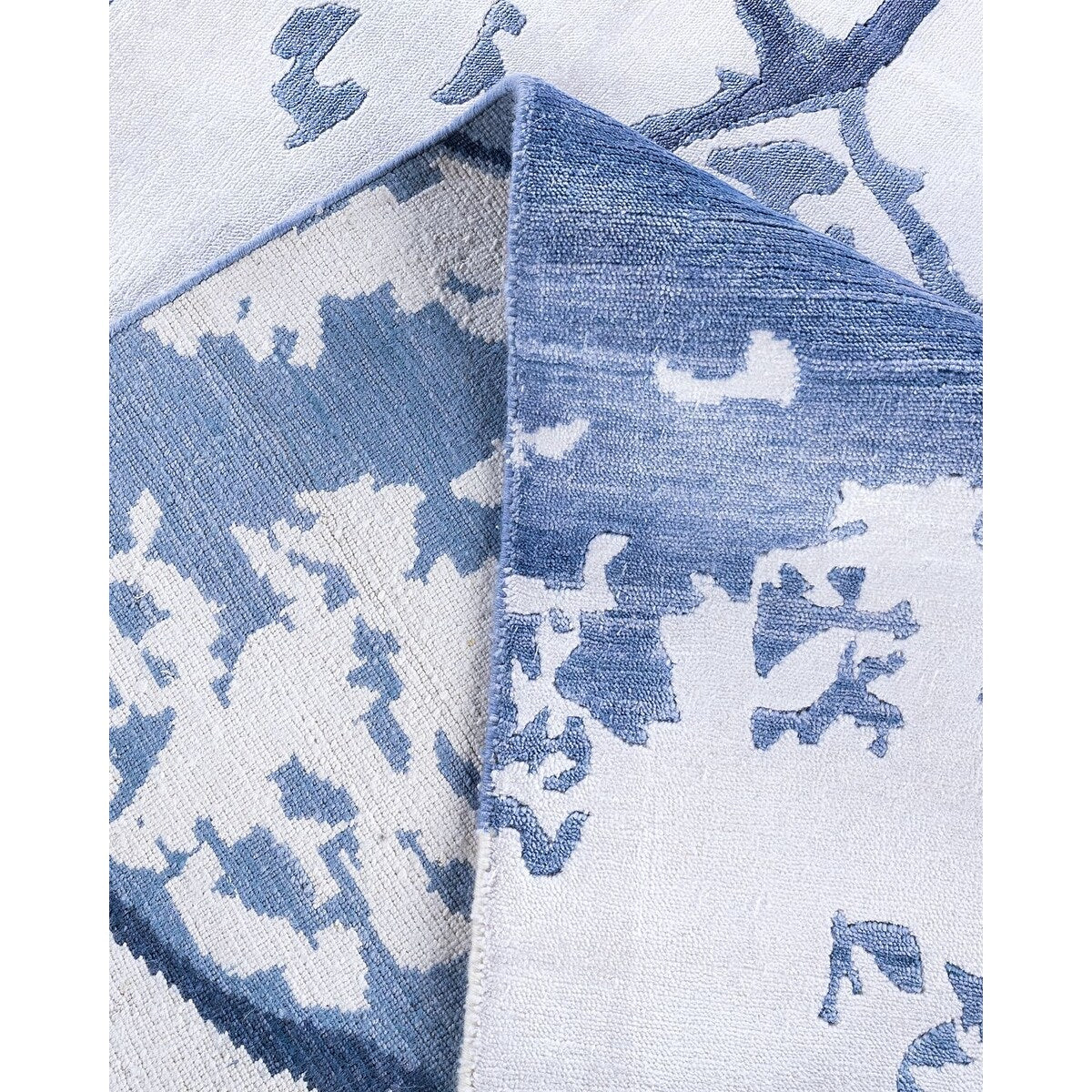 Modern One-of-a-Kind Hand-Knotted Area Rug - Ivory, 8' 1" x 10' 1" - 8' 1" x 10' 1"