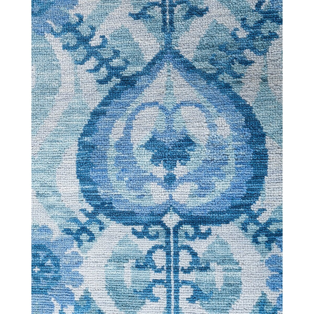 Modern One-of-a-Kind Hand-Knotted Area Rug - Ivory, 9' 1" x 12' 3" - 9' 1" x 12' 3"