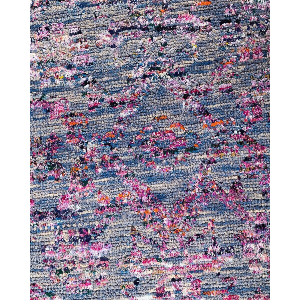 Modern One-of-a-Kind Handmade Area Rug - Blue, 7' 10" x 9' 10" - 7' 10" x 9' 10"