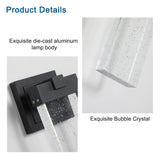 Modern Outdoor Waterproof Transparent LED Crystal Wall Lamp, 2 PC