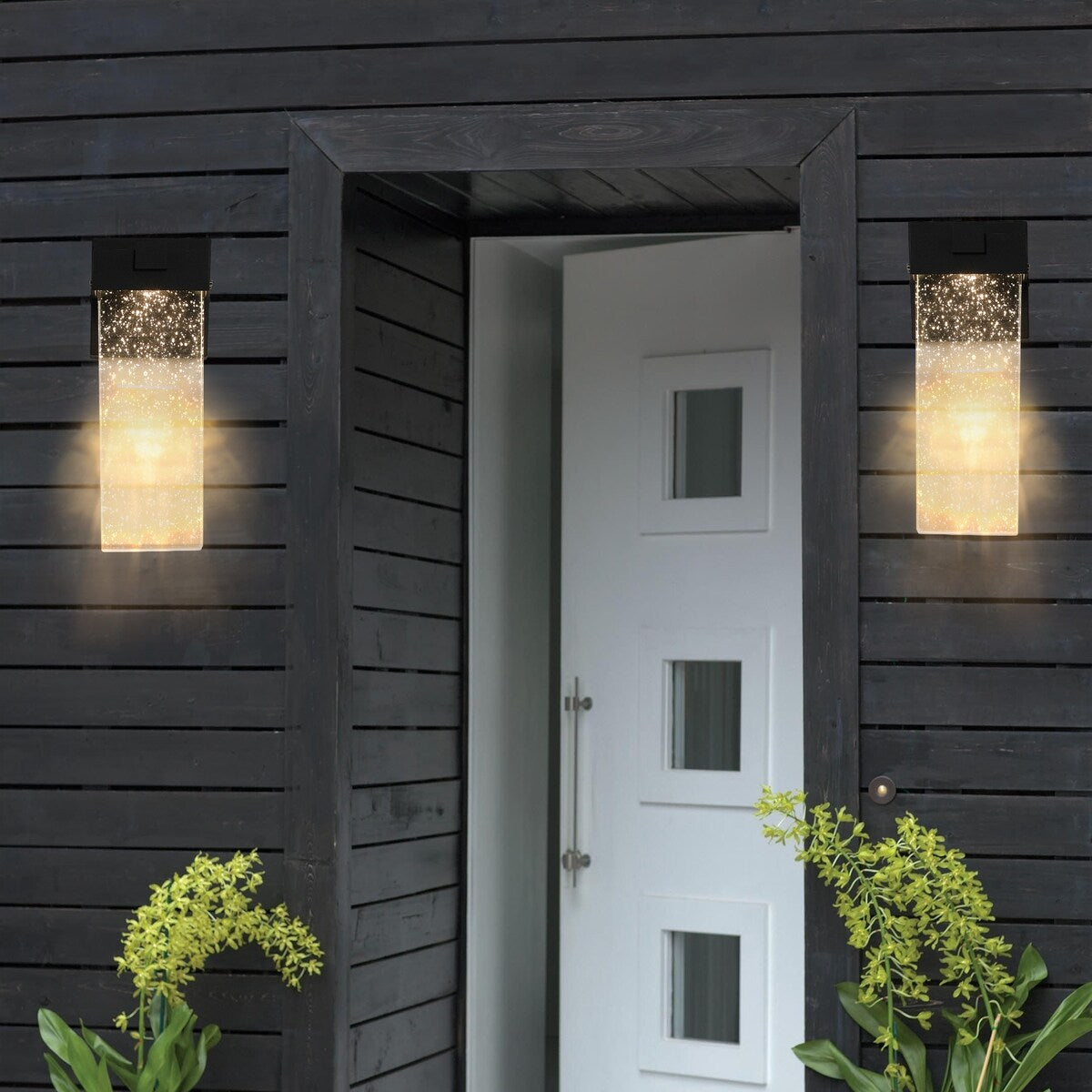 Modern Outdoor Waterproof Transparent LED Crystal Wall Lamp, 2 PC