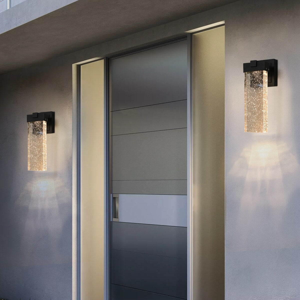 Modern Outdoor Waterproof Transparent LED Crystal Wall Lamp, 2 PC
