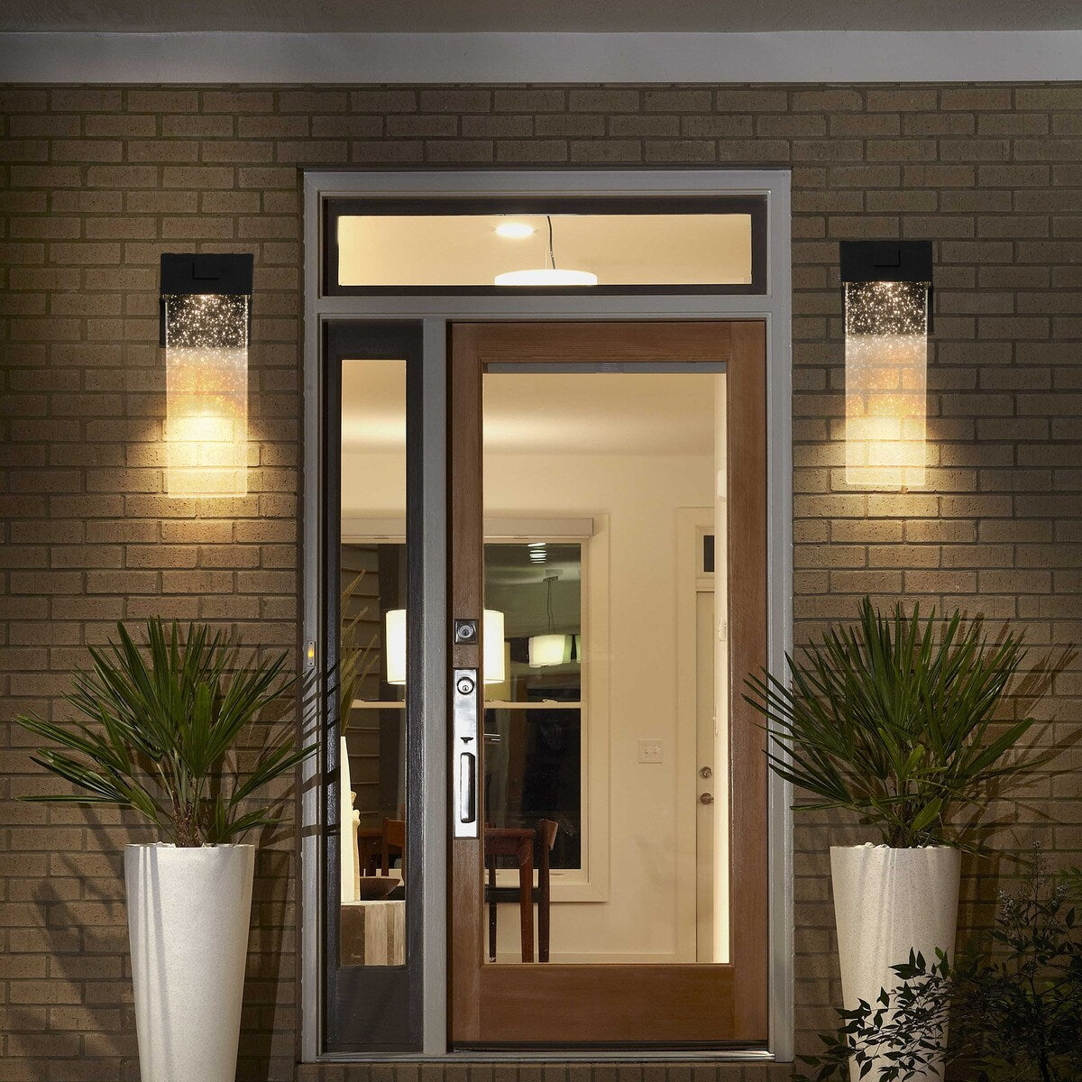 Modern Outdoor Waterproof Transparent LED Crystal Wall Lamp, 2 PC