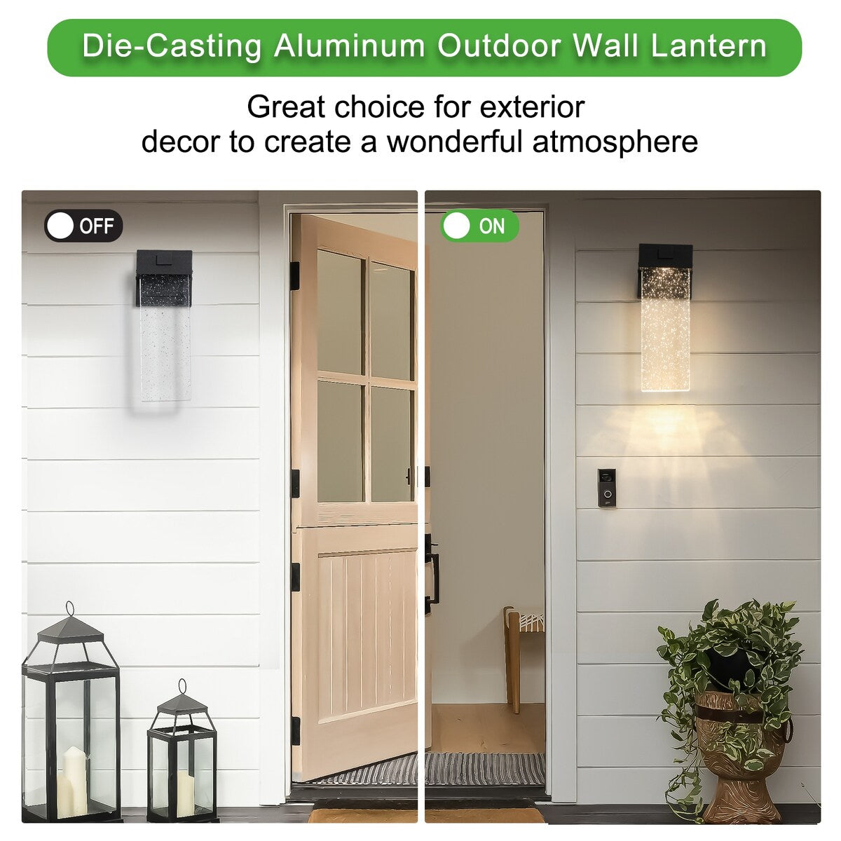 Modern Outdoor Waterproof Transparent LED Crystal Wall Lamp, 2 PC
