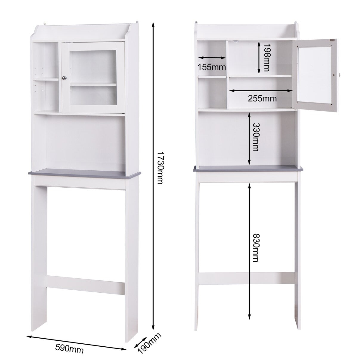 Modern Over The Toilet Space Saver Organization Wood Storage Cabinet