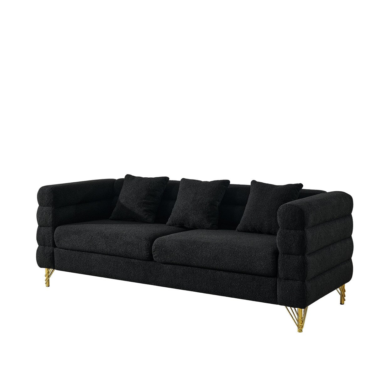 Modern Oversized Streamline 3-Seat Sofa, Fashionable Legs