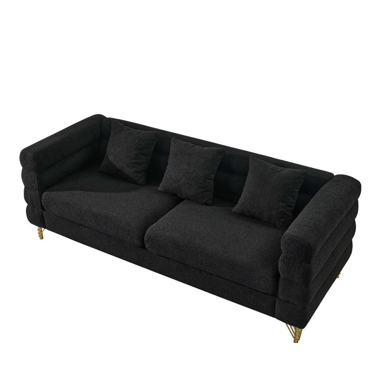 Modern Oversized Streamline 3-Seat Sofa, Fashionable Legs