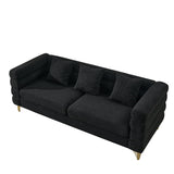 Modern Oversized Streamline 3-Seat Sofa, Fashionable Legs