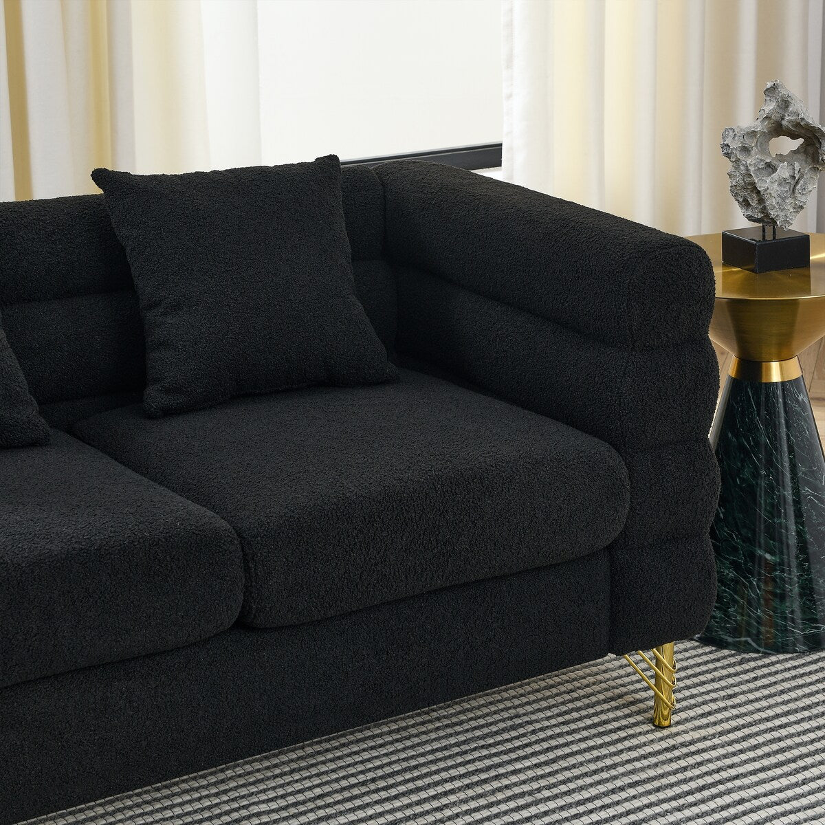 Modern Oversized Streamline 3-Seat Sofa, Fashionable Legs