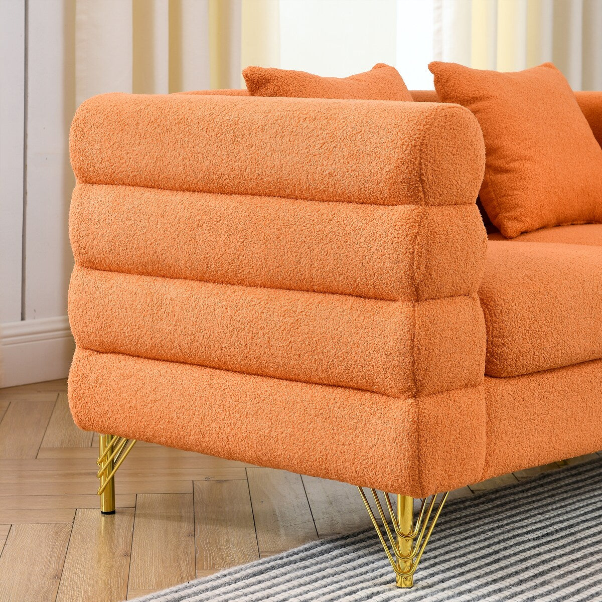 Modern Oversized Streamline 3-Seat Sofa, Fashionable Legs