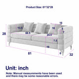 Modern Oversized Streamline 3-Seat Sofa, Fashionable Legs