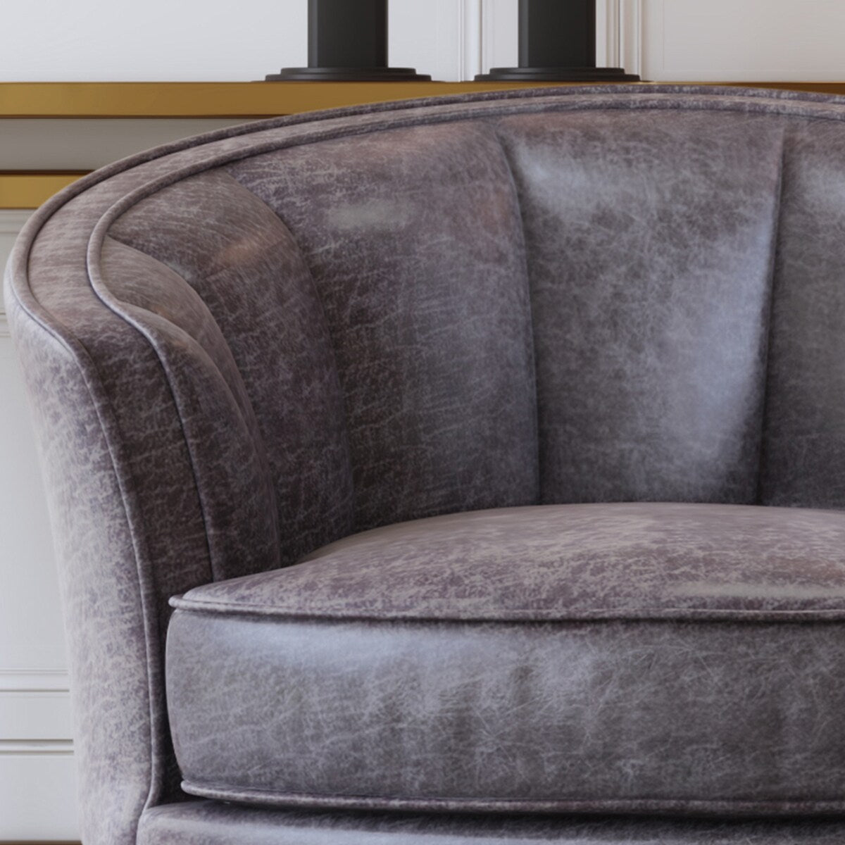 Modern PU Leather Tub Barrel Chair Leisure Accent Chair