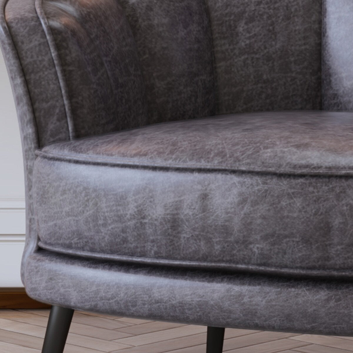 Modern PU Leather Tub Barrel Chair Leisure Accent Chair
