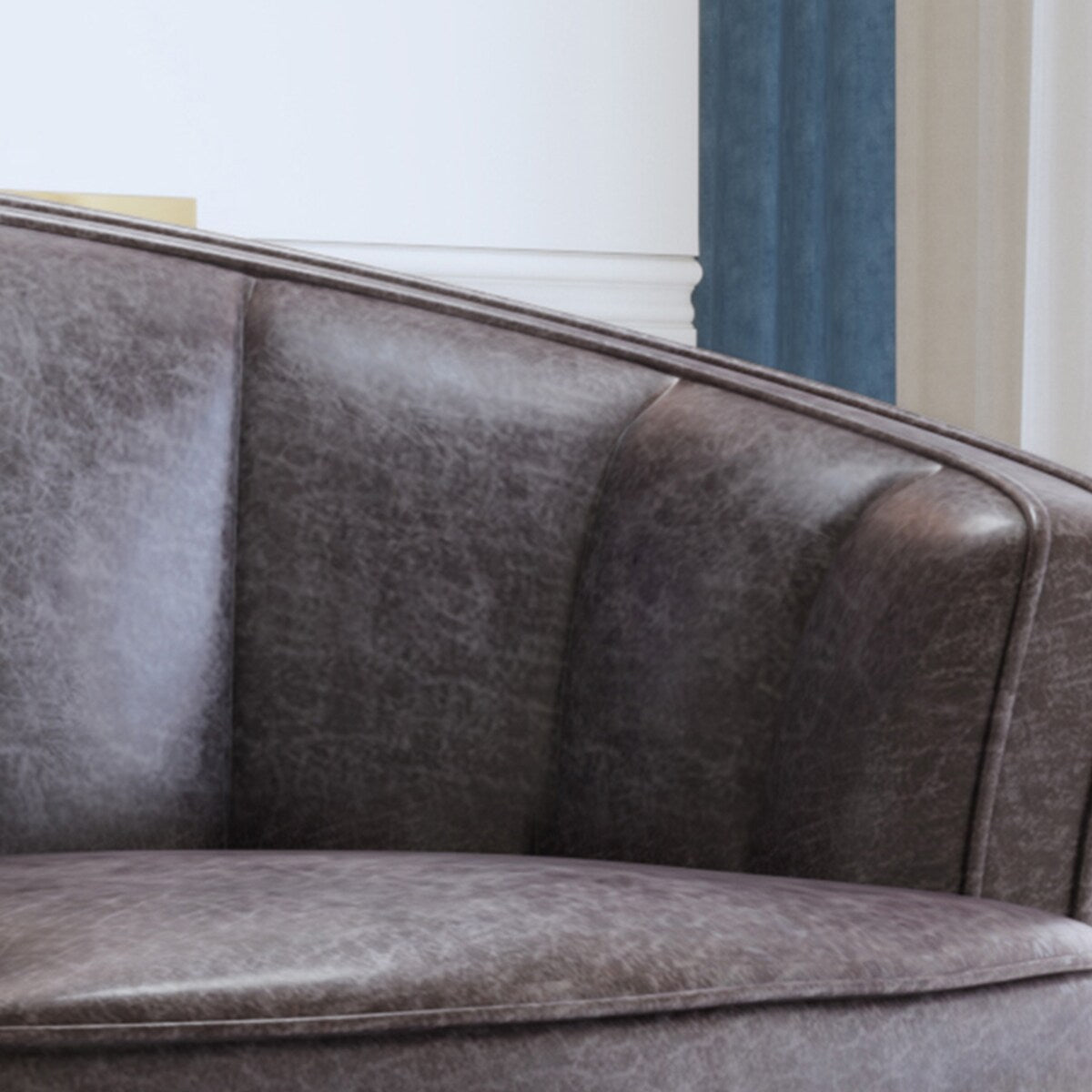 Modern PU Leather Tub Barrel Chair Leisure Accent Chair